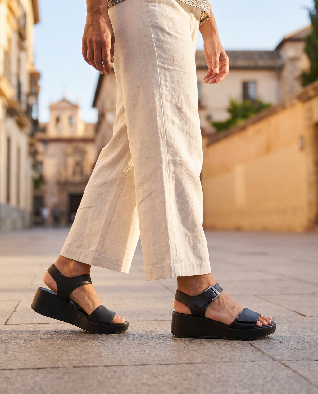 Ariel Wedge Sandal with Adjustable Strap