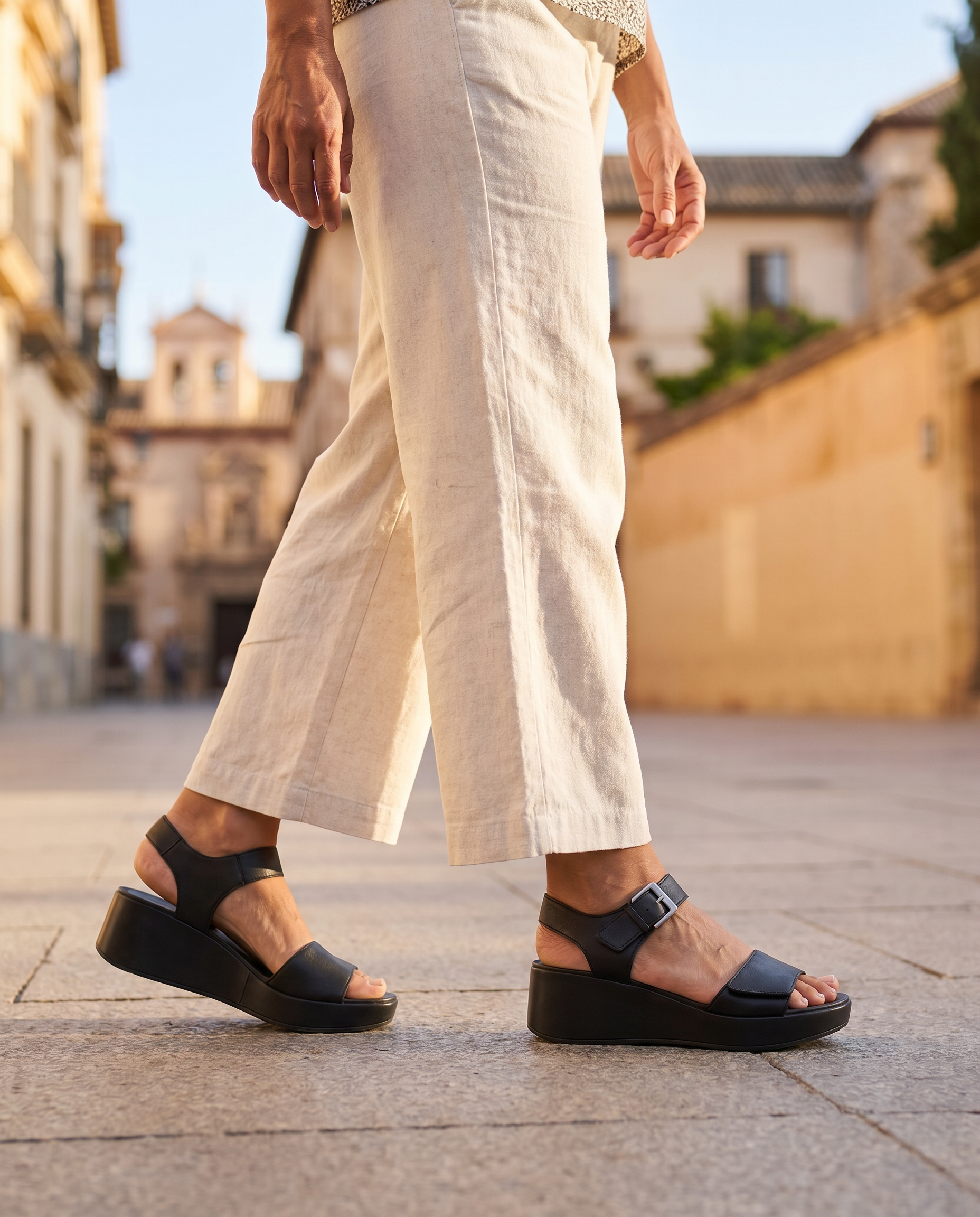 Ariel Wedge Sandal with Adjustable Strap