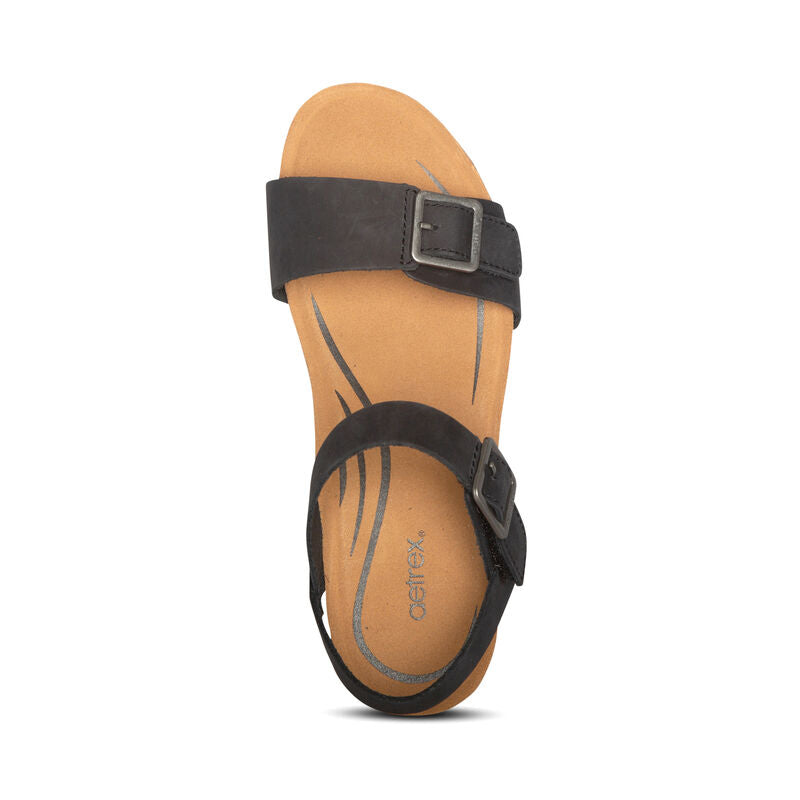Lexa Wedge Sandal with Quarter Strap – with an adjustable strap.