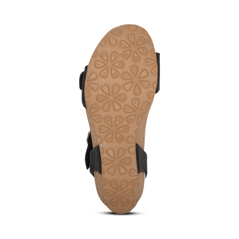 Lexa Wedge Sandal with Quarter Strap – with non-slip outsole.