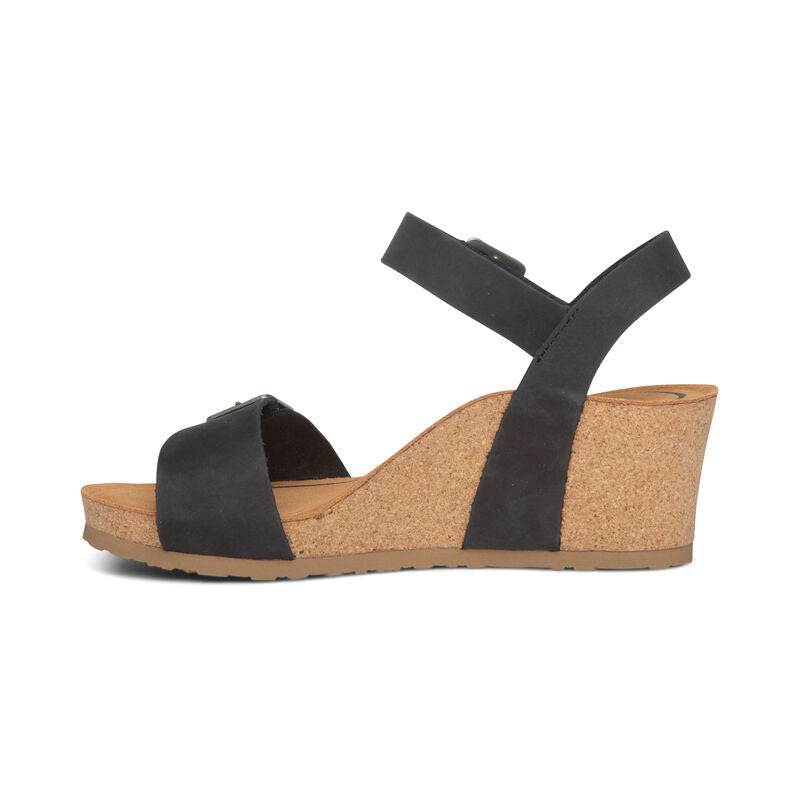 Lexa Wedge Sandal with Quarter Strap.