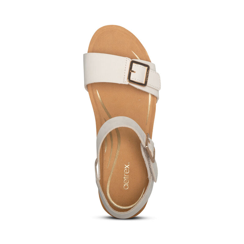 Lexa Wedge Sandal with Quarter Strap.