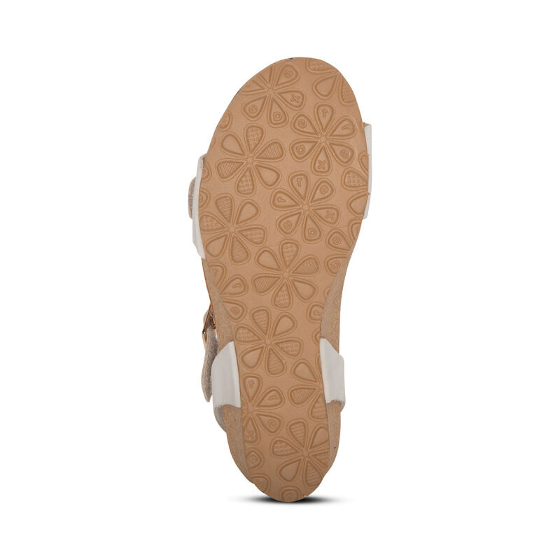Lexa Wedge Sandal with Quarter Strap (side view).