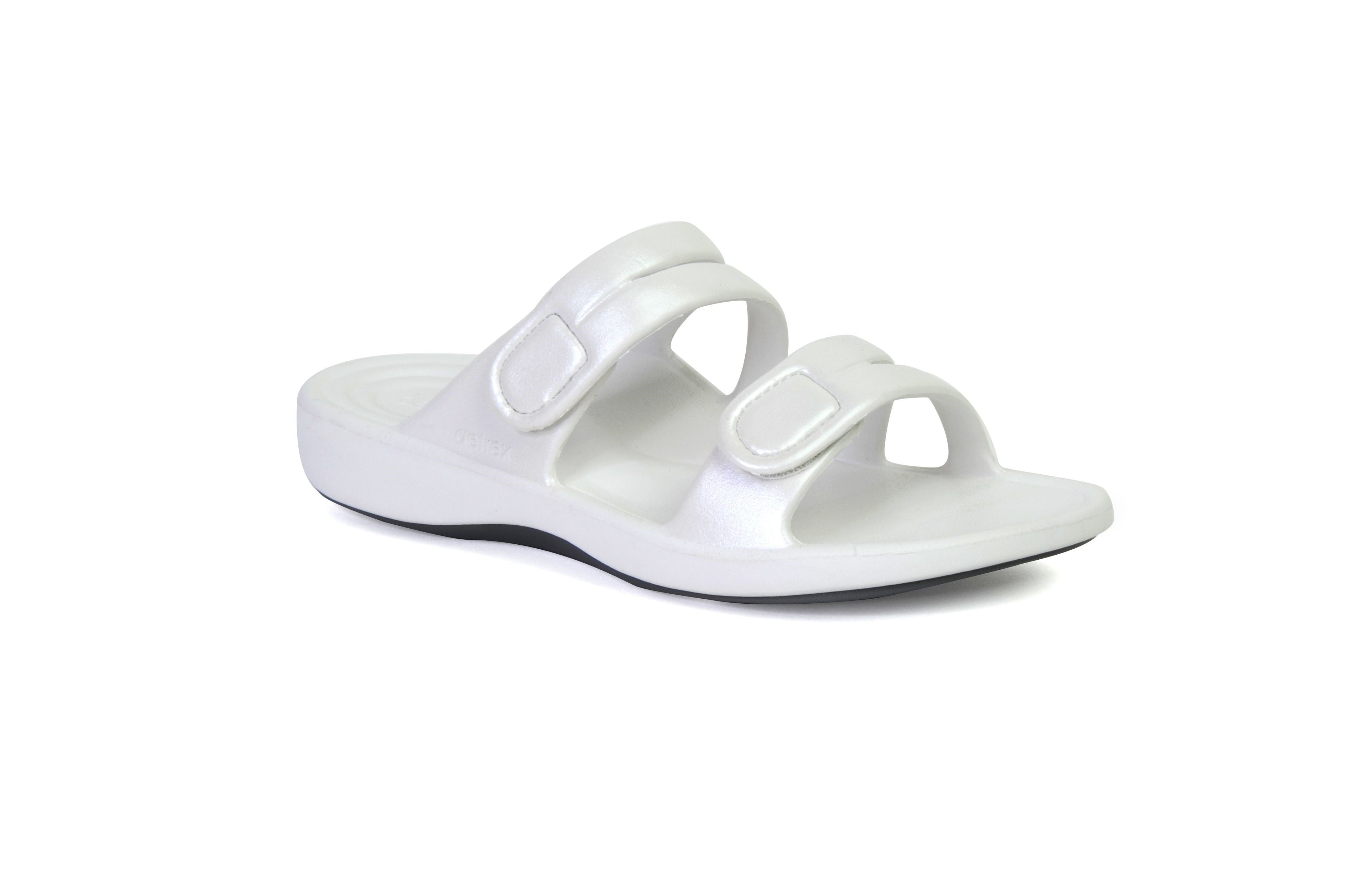 Janey Sport Sandal with "SkyCloud" Technology – in white (side view).