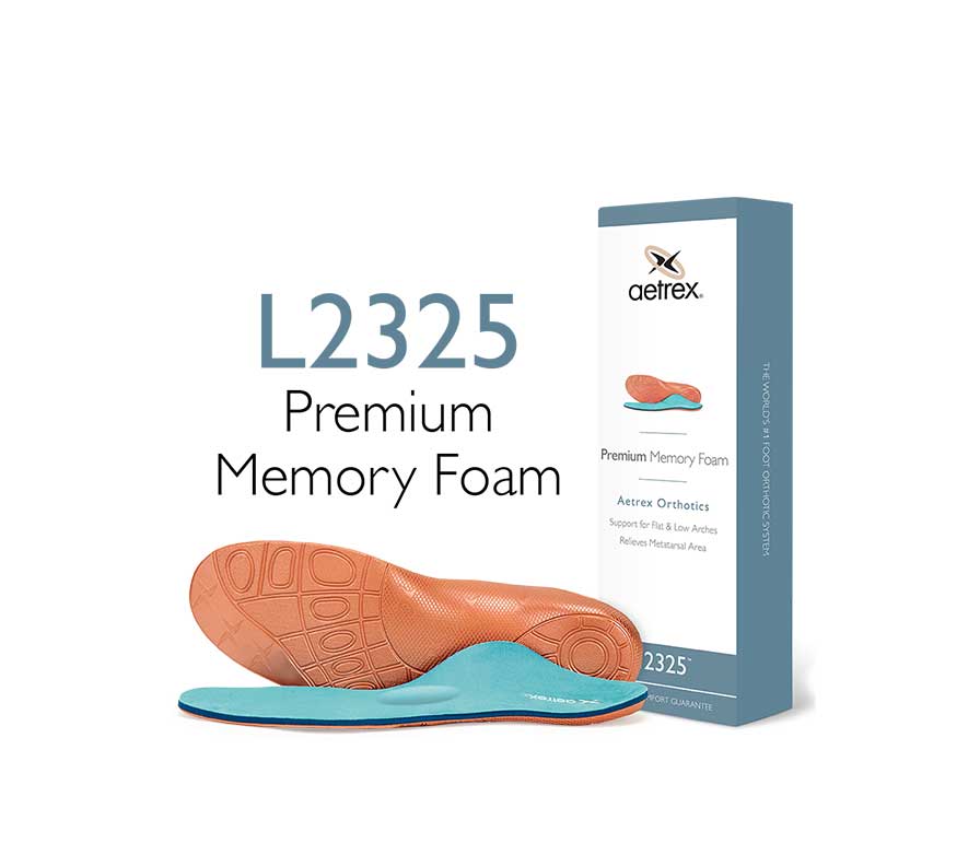 L2325 Men's Premium Memory Foam Insole – Flat Feet with Metatarsal Support.