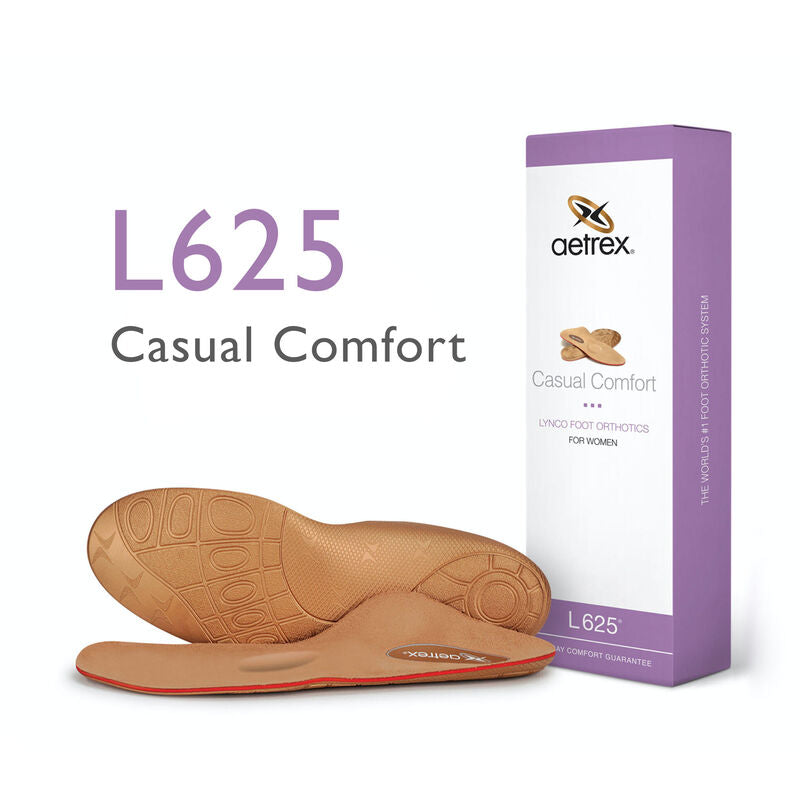 L625 Women's Casual Comfort Insole – Flat Feet with Metatarsal Support.