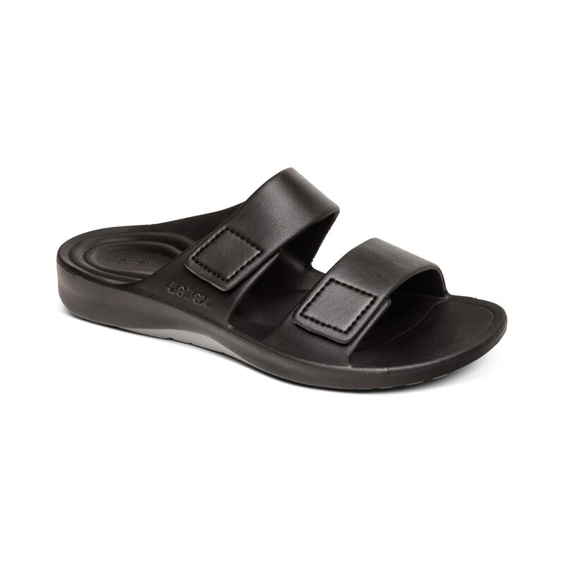 Milos Men's Sandal – in white, with an adjustable strap (front view).