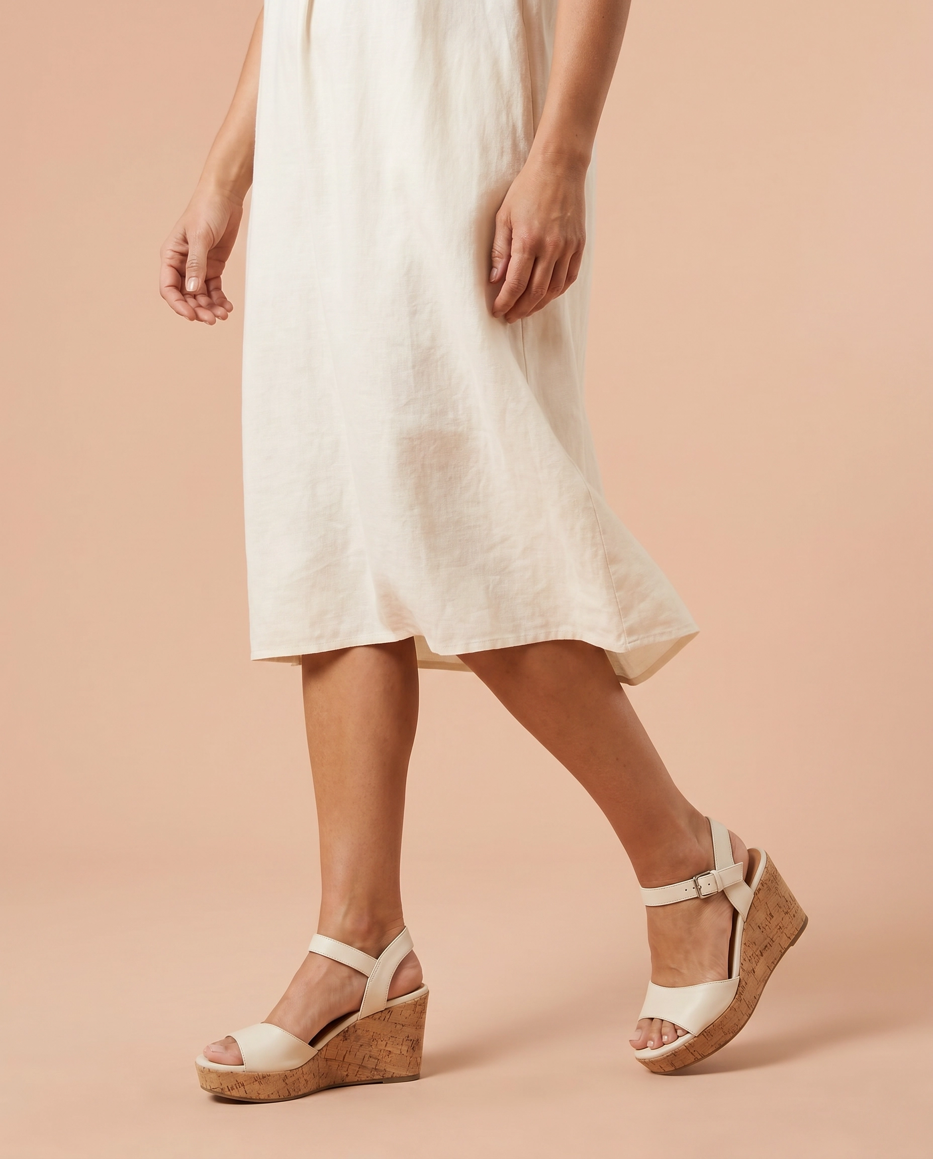 Lexa Wedge Sandal with Quarter Strap.