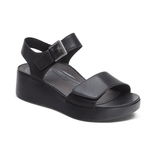 Ariel Wedge Sandal with Adjustable Strap – with non-slip outsole.
