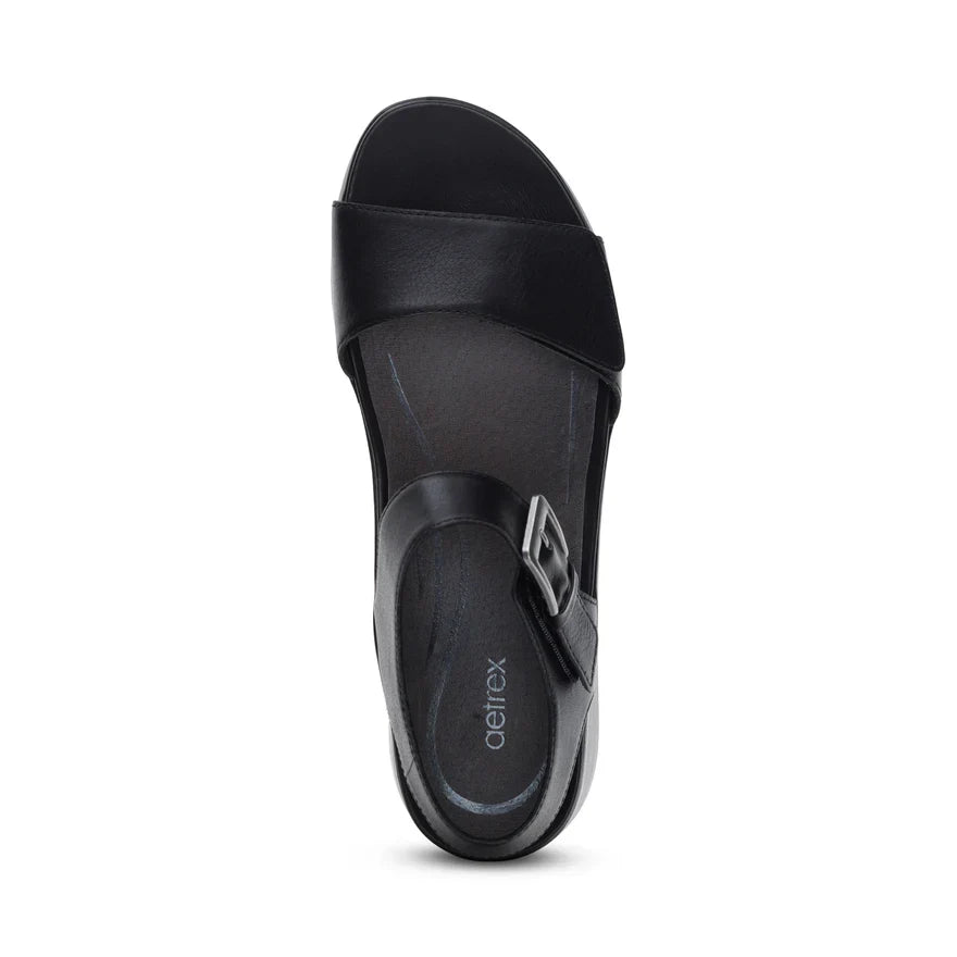 Ariel Wedge Sandal with Adjustable Strap.