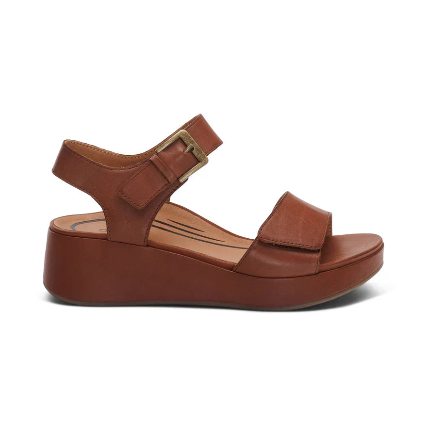 Ariel Wedge Sandal with Adjustable Strap (front view).