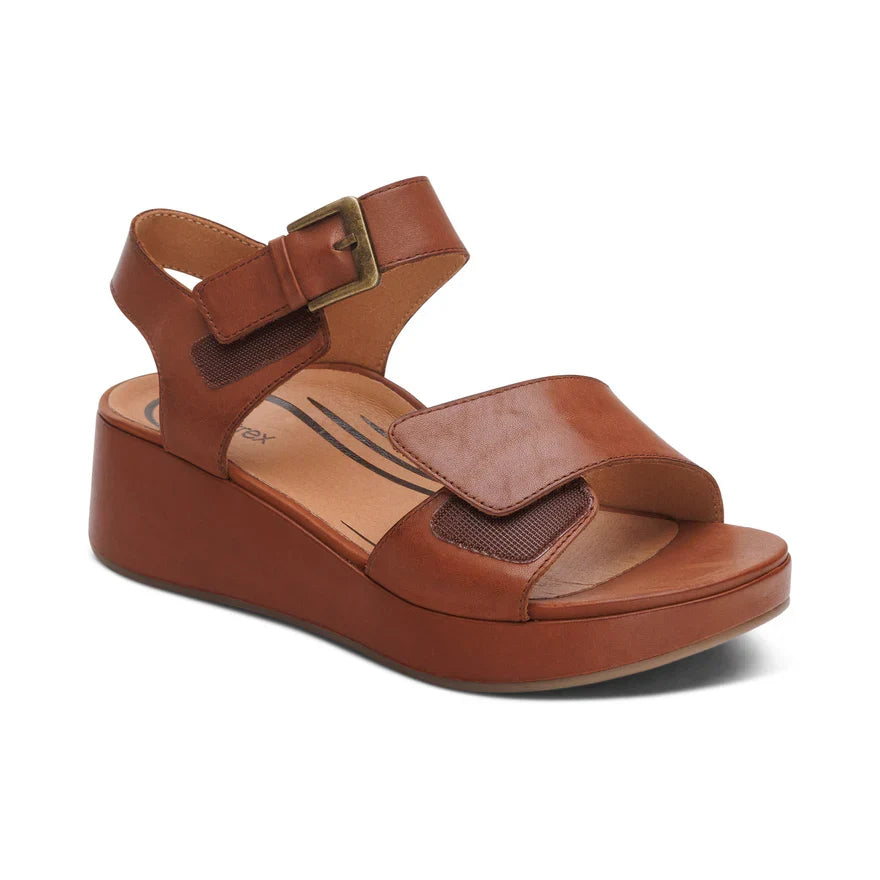 Ariel Wedge Sandal with Adjustable Strap.