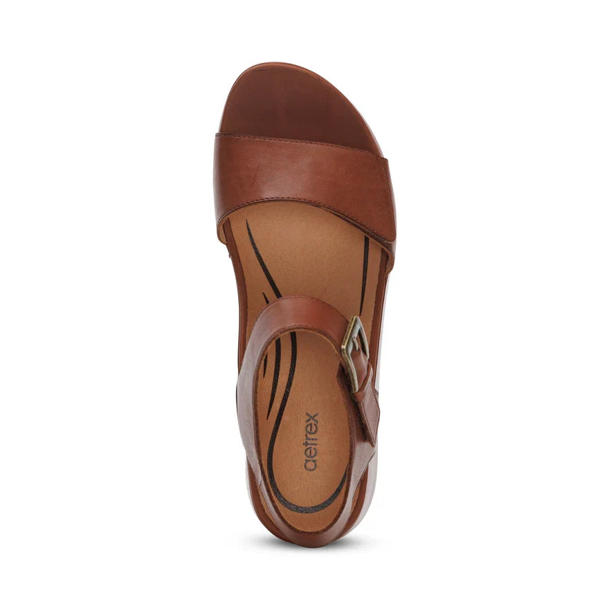 Ariel Wedge Sandal with Adjustable Strap.
