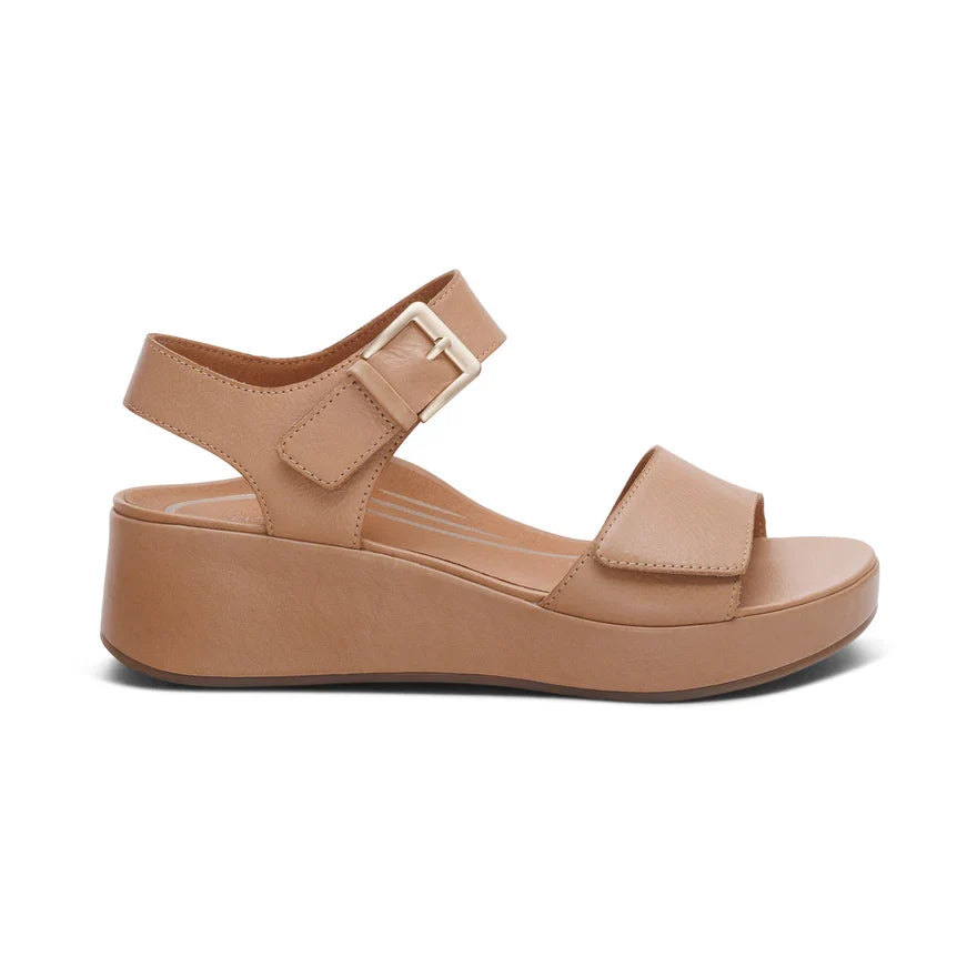 Ariel Wedge Sandal with Adjustable Strap.