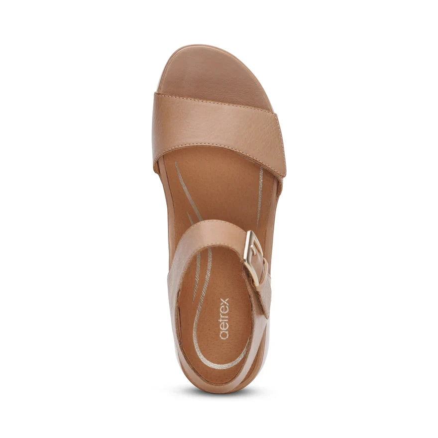 Ariel Wedge Sandal with Adjustable Strap.