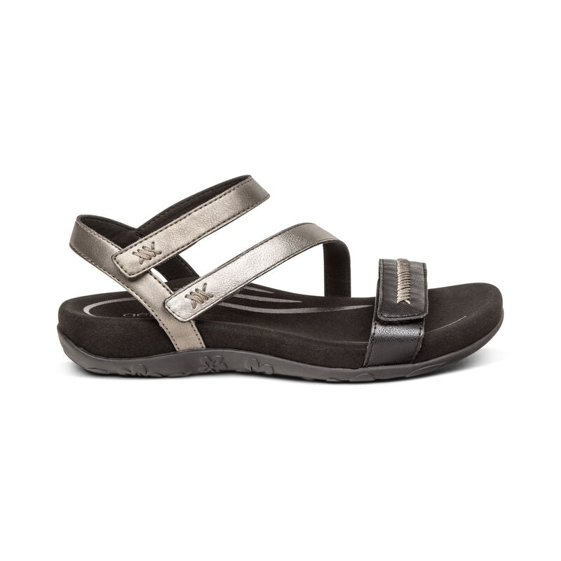 Gabby Adjustable Strap Sandal – Leather.
