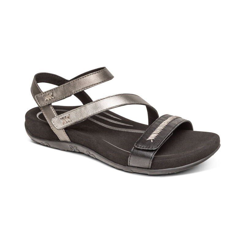 Gabby Adjustable Strap Sandal – Leather.