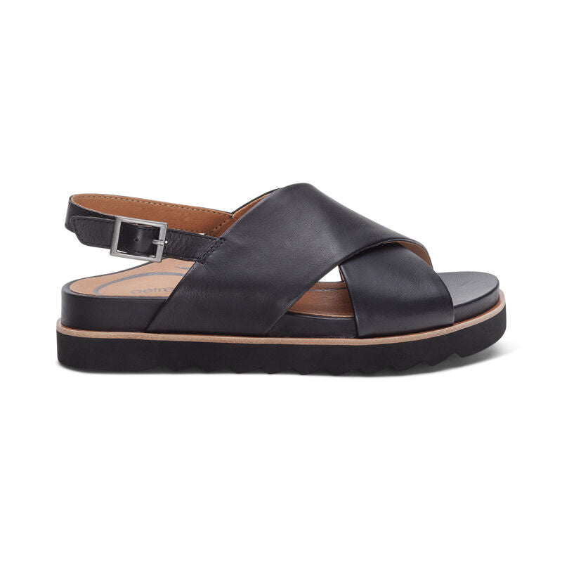 Thea Flat Cork Sandal with Back Strap.