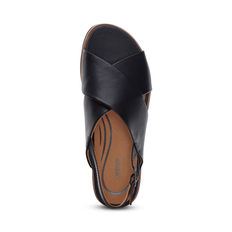 Thea Flat Cork Sandal with Back Strap.