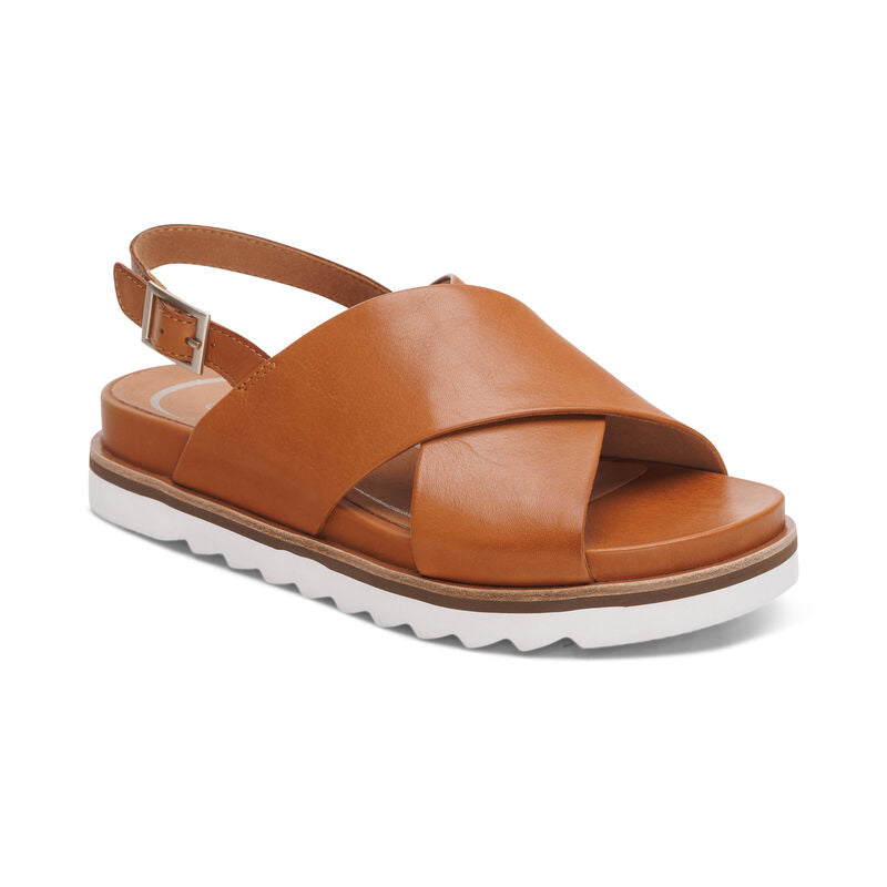 Thea Flat Cork Sandal with Back Strap.