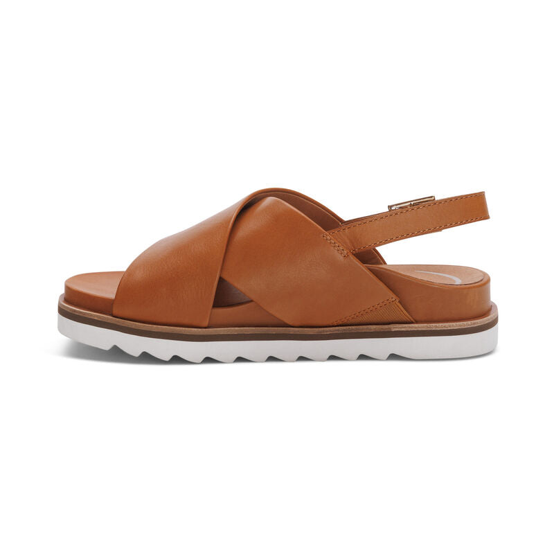 Thea Flat Cork Sandal with Back Strap.