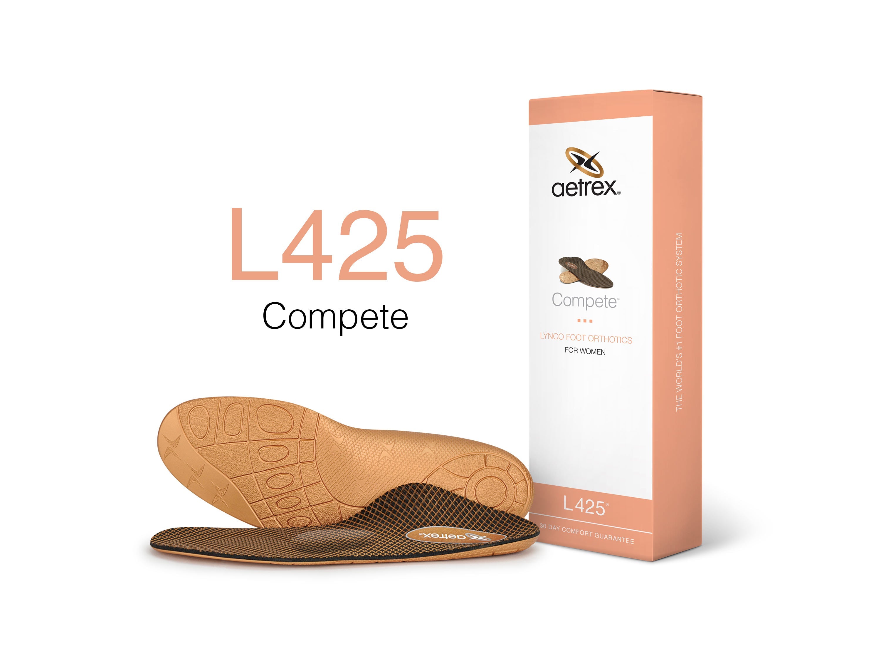 L425 "Compete" Women's Insoles – Sport Insoles – Flat Feet with Metatarsal Support.